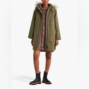 Boden - Waterproof Borg Lined Parka - Basil Green,(NWT)